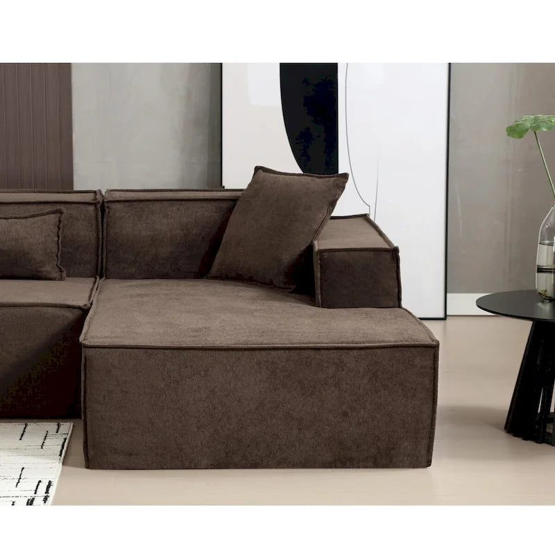 L-Shaped Modular Sofa Set, Modern Minimalist Design, Italian Style,Polyester Fabric