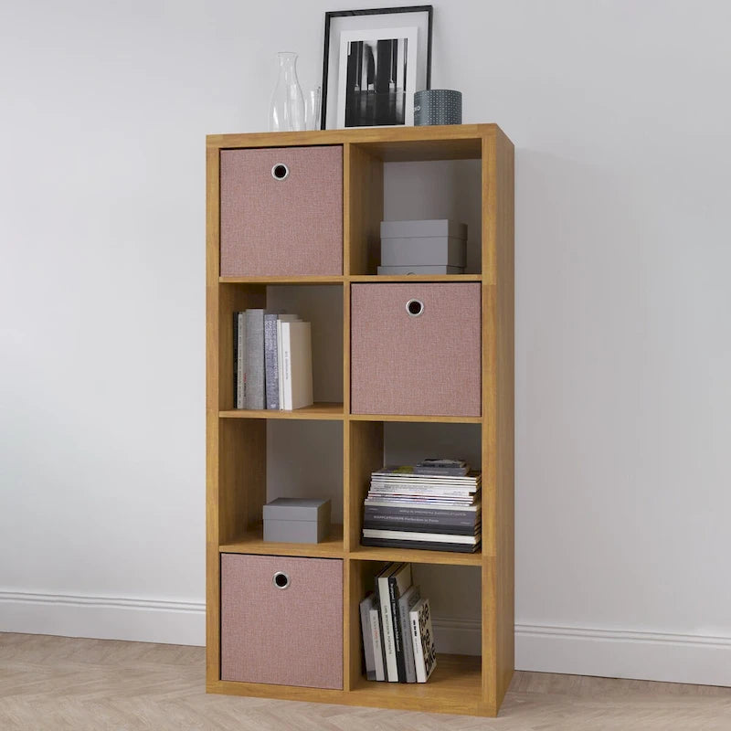 Smart Cube 8-Cube Organizer Storage with Opened Back Shelves,2 X 4 Cube Bookcase Book Shleves for Home,Office (White)