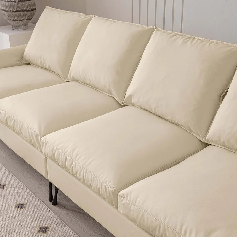 104.5Modern Technical leather L-Shaped Sofa with Ottoman