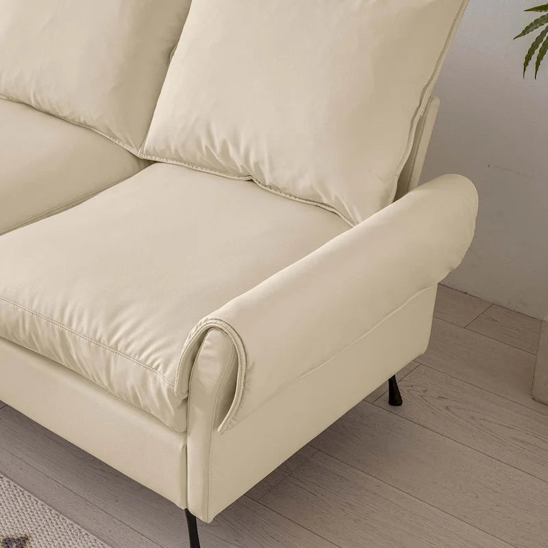 104.5Modern Technical leather L-Shaped Sofa with Ottoman
