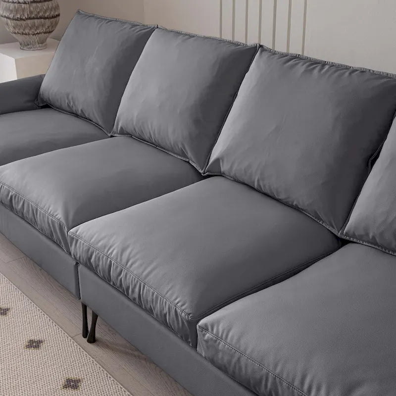 104.5Modern Technical leather L-Shaped Sofa with Ottoman