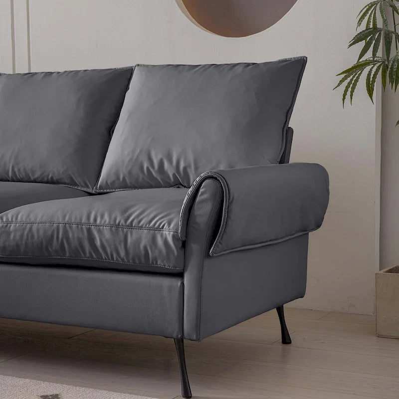 104.5Modern Technical leather L-Shaped Sofa with Ottoman