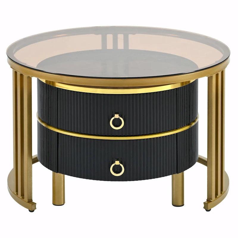 Nesting Coffee Table Set with 2 Drawers