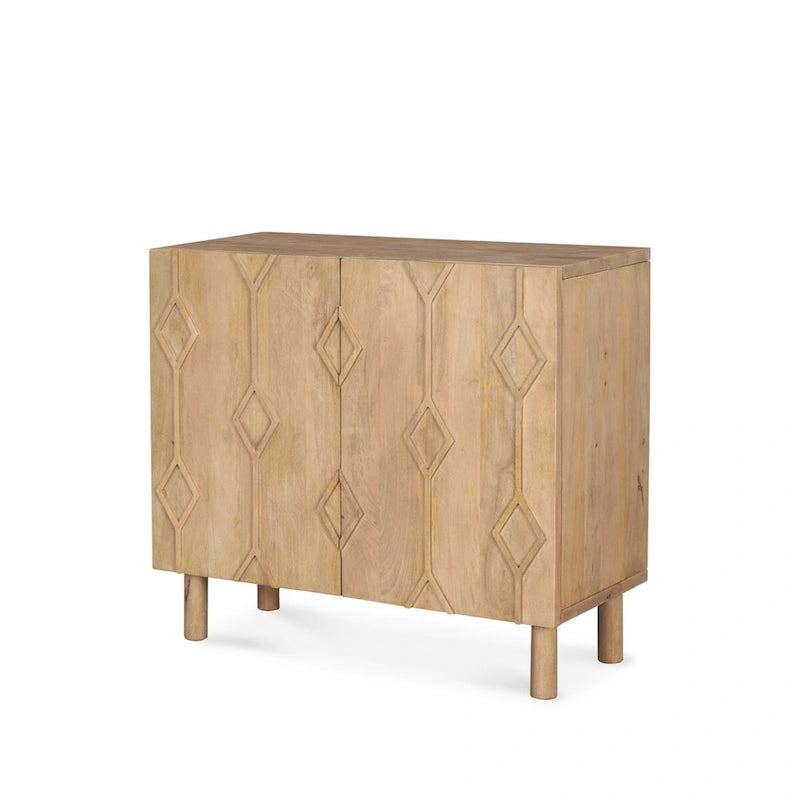Heera Light Brown Diamond Motif w/ Shelf Accent Cabinet - 36.0L x 16.3W x 32.0H