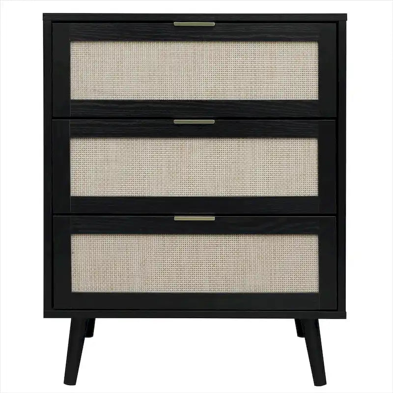 GEITIN 3 Drawers Storage Cabinet with Wood Legs