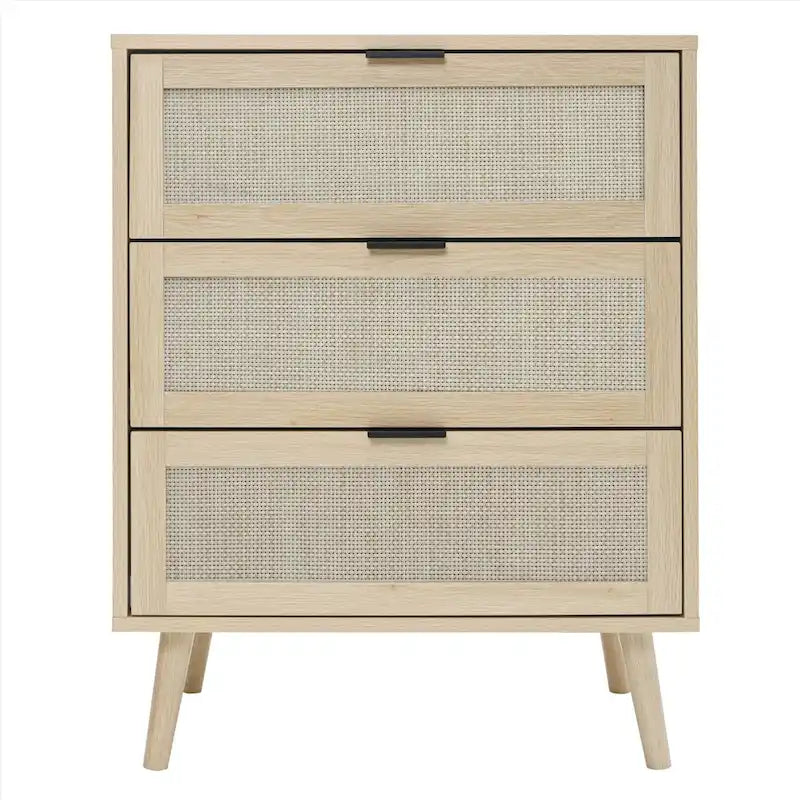 GEITIN 3 Drawers Storage Cabinet with Wood Legs