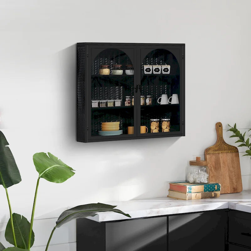 27.56Glass Doors Modern Two-door Wall Cabinet