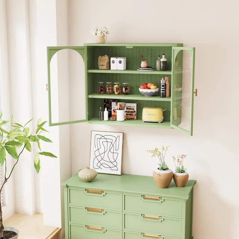 27.56Glass Doors Modern Two-door Wall Cabinet