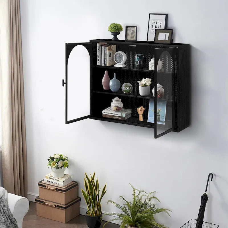 27.56Glass Doors Modern Two-door Wall Cabinet