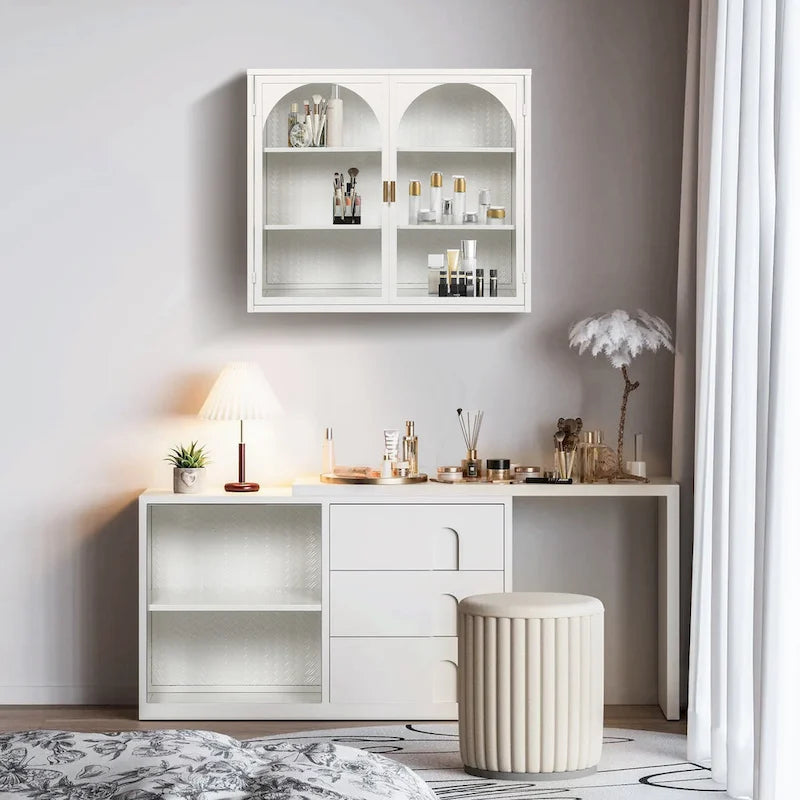 27.56Glass Doors Modern Two-door Wall Cabinet
