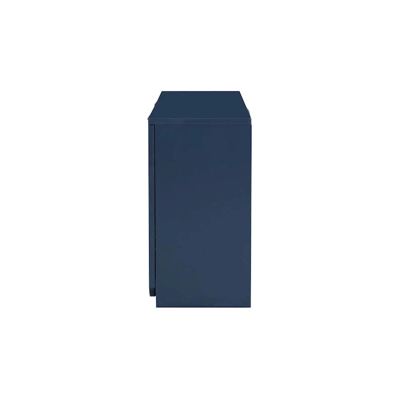 Vertical Stripes and Wavy Design of a Four-Door Cabinet Cabinet Suitable for Hallway, Entryway, Living Room