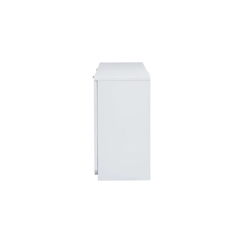 Vertical Stripes and Wavy Design of a Four-Door Cabinet Cabinet Suitable for Hallway, Entryway, Living Room