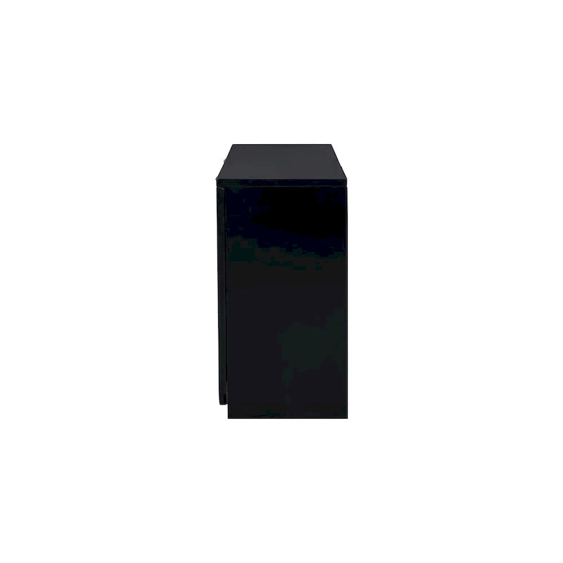 Vertical Stripes and Wavy Design of a Four-Door Cabinet Cabinet Suitable for Hallway, Entryway, Living Room