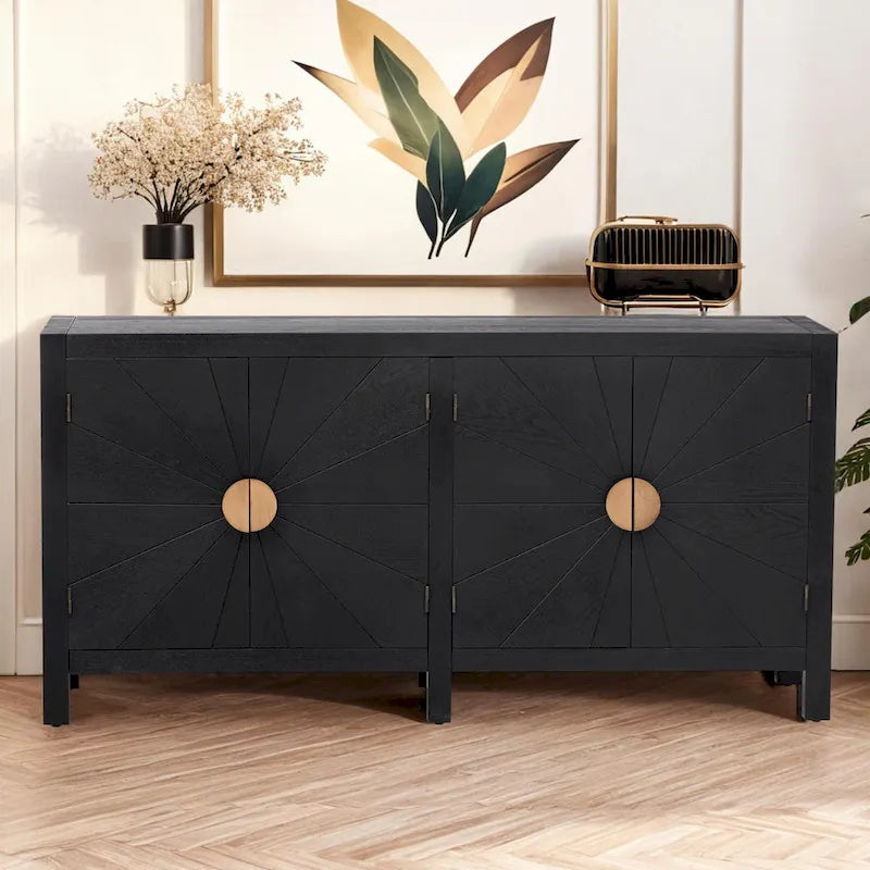 Unique Features of Ash Veneer Cabinet with Radiating Line Pattern Cabinet Doors, Suitable for Living Rooms, Corridors