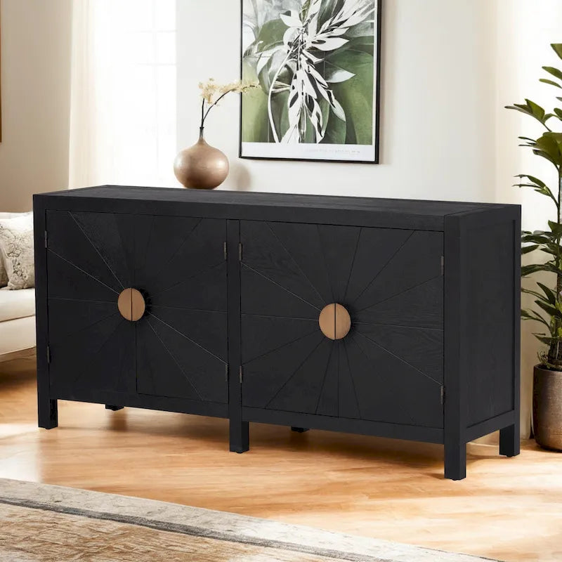 Unique Features of Ash Veneer Cabinet with Radiating Line Pattern Cabinet Doors, Suitable for Living Rooms, Corridors