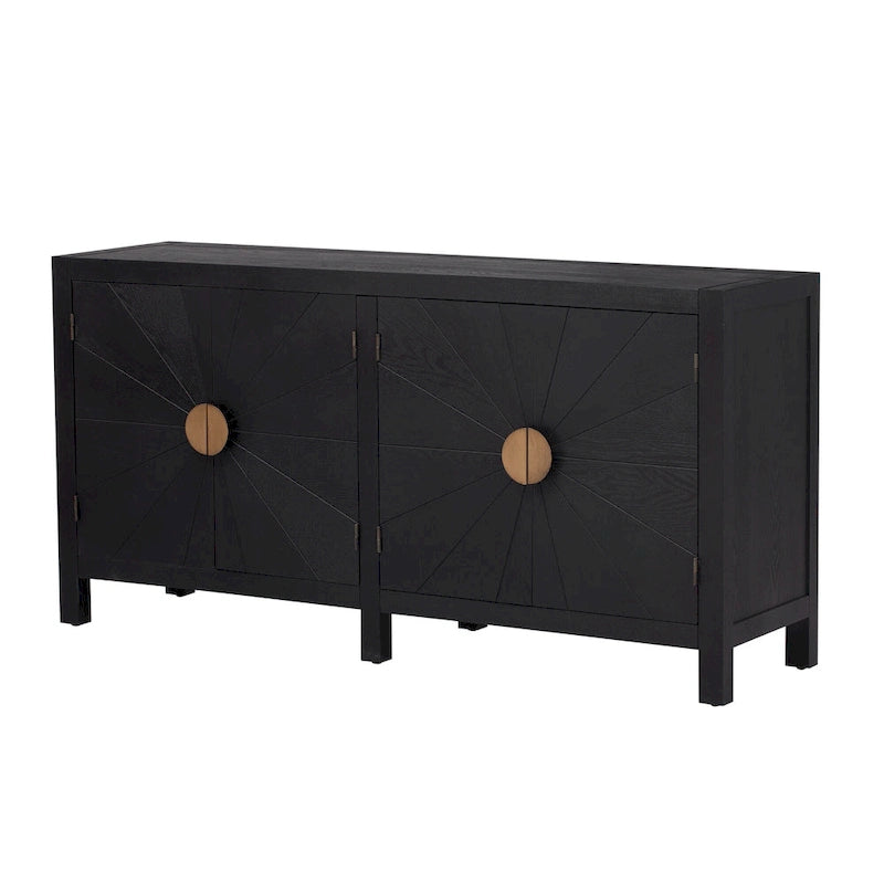 Unique Features of Ash Veneer Cabinet with Radiating Line Pattern Cabinet Doors, Suitable for Living Rooms, Corridors