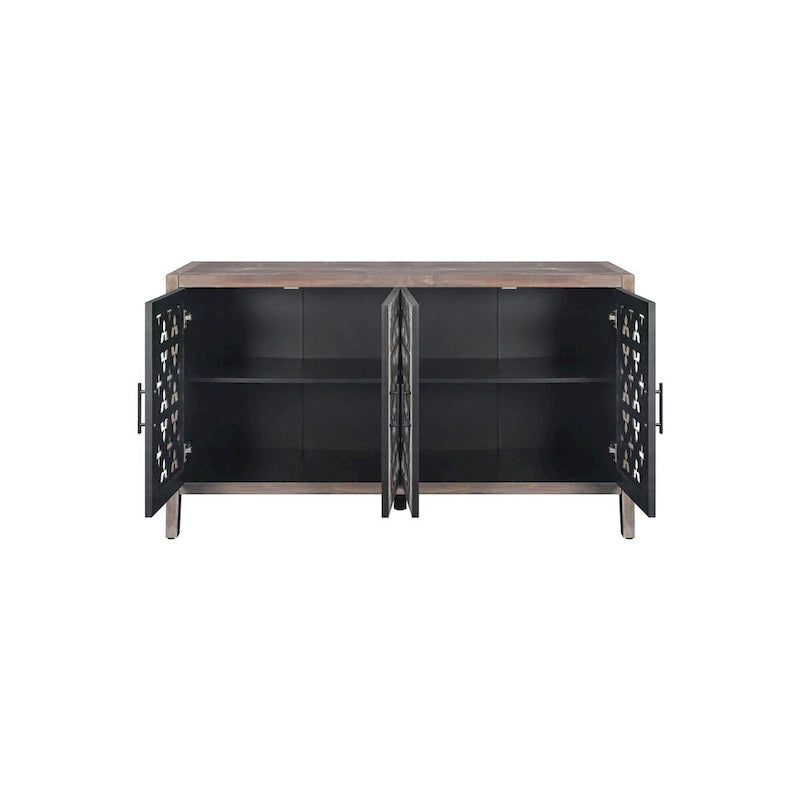 American Country Style Hollow Four-Door Antique Cabinet