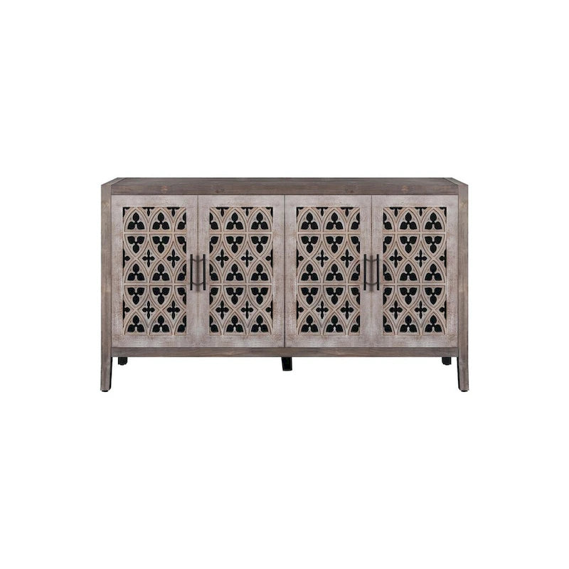 American Country Style Hollow Four-Door Antique Cabinet