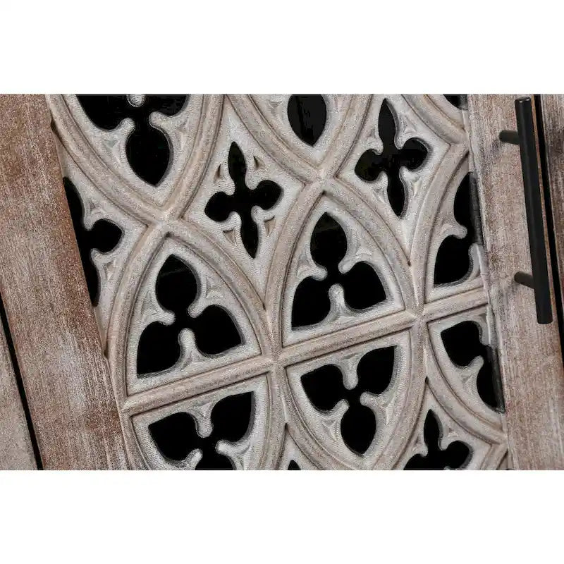 American Country Style Hollow Four-Door Antique Cabinet