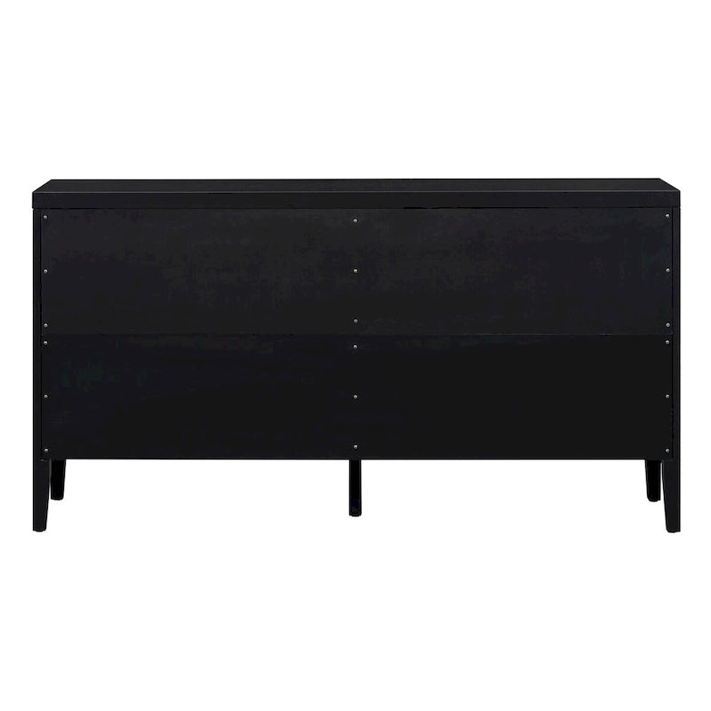Retro Sideboard Door w/Circular Groove Design Round Metal Door Handle