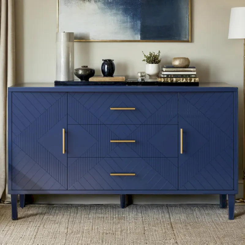 Stylish and Functional 4-Door Storage Cabinet with Pine Legs and MDF, for Living Room Bedroom,and Kitchen