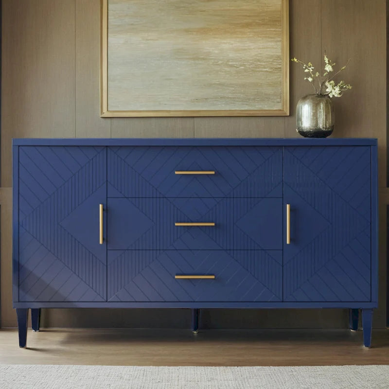 Stylish and Functional 4-Door Storage Cabinet with Pine Legs and MDF, for Living Room Bedroom,and Kitchen