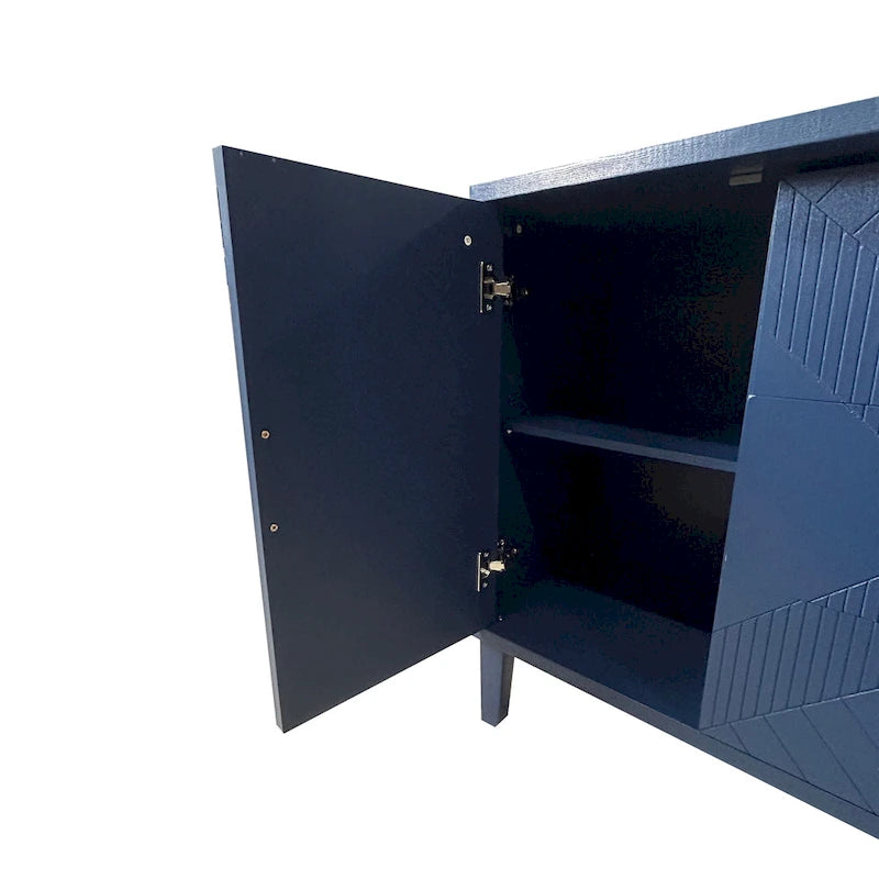Stylish and Functional 4-Door Storage Cabinet with Pine Legs and MDF, for Living Room Bedroom,and Kitchen