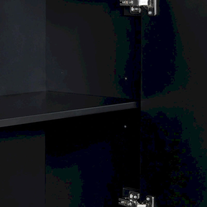 Unique Four-Door Cabinet with Two-Tone Triangular Pattern Doors