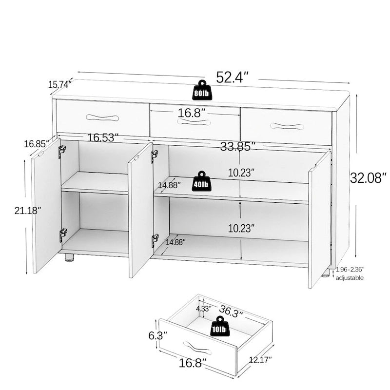 Three Doors White Side Table