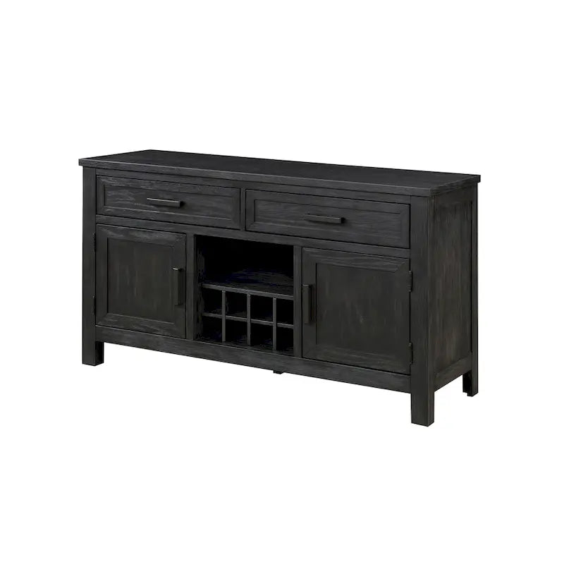 Lory 54 Inch Sideboard Server Buffet, 2 Drawers, Cabinets, Wine Rack, Black