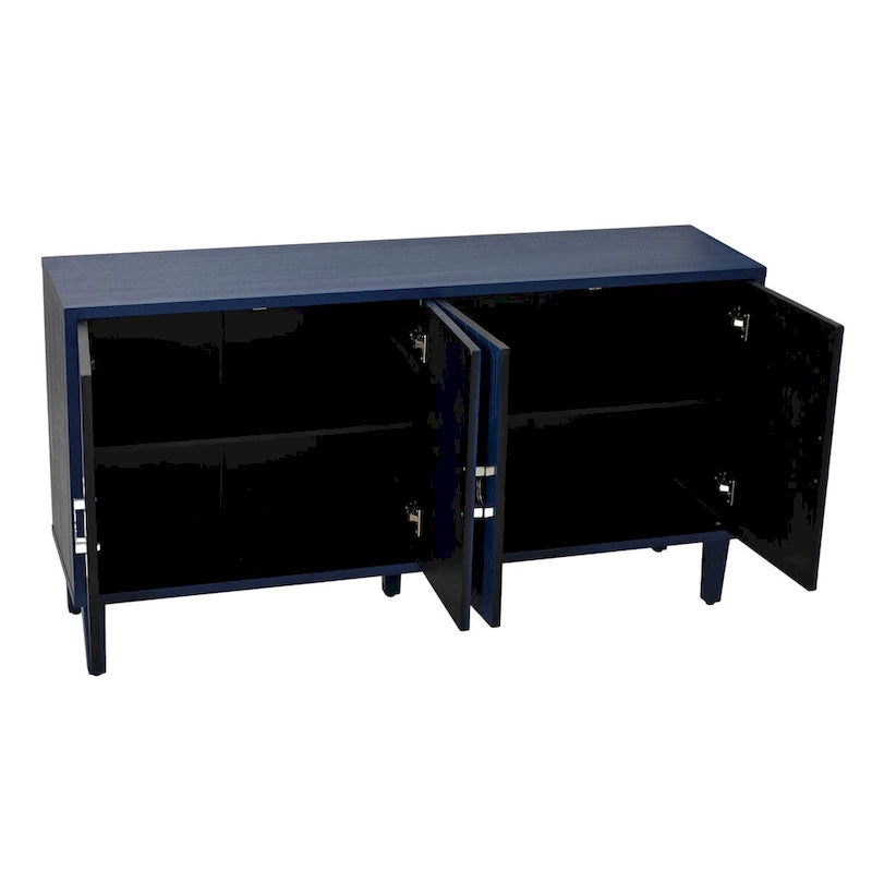 4-Door Sideboard Storage Cabinet with Solid Wood Veneer