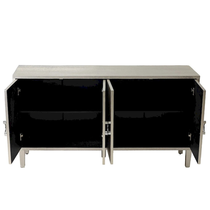 4-Door Sideboard Storage Cabinet with Solid Wood Veneer