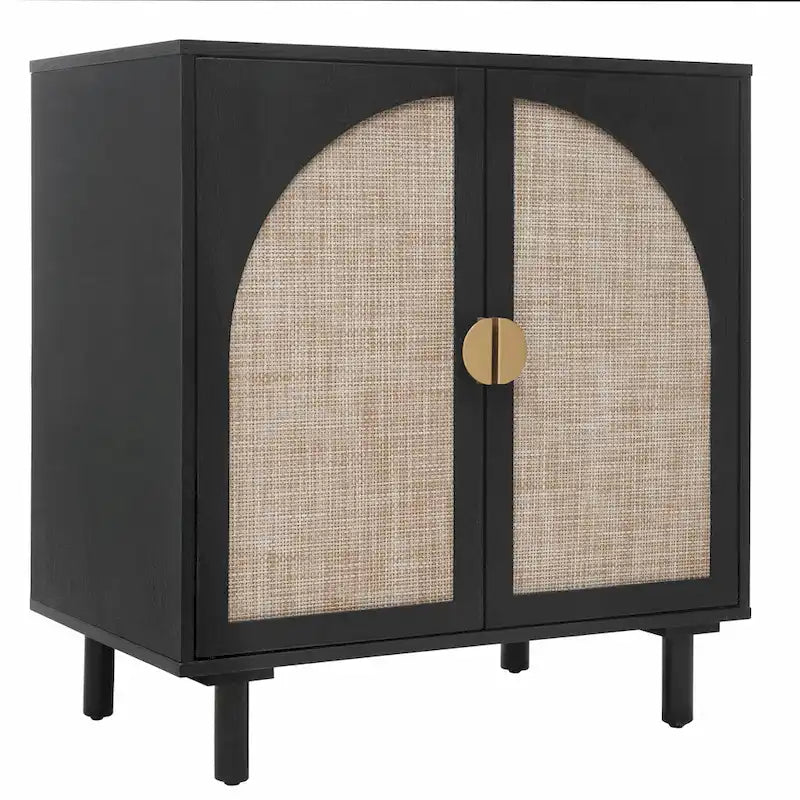 Rattan Storage Cabinet with Adjustable Laminates