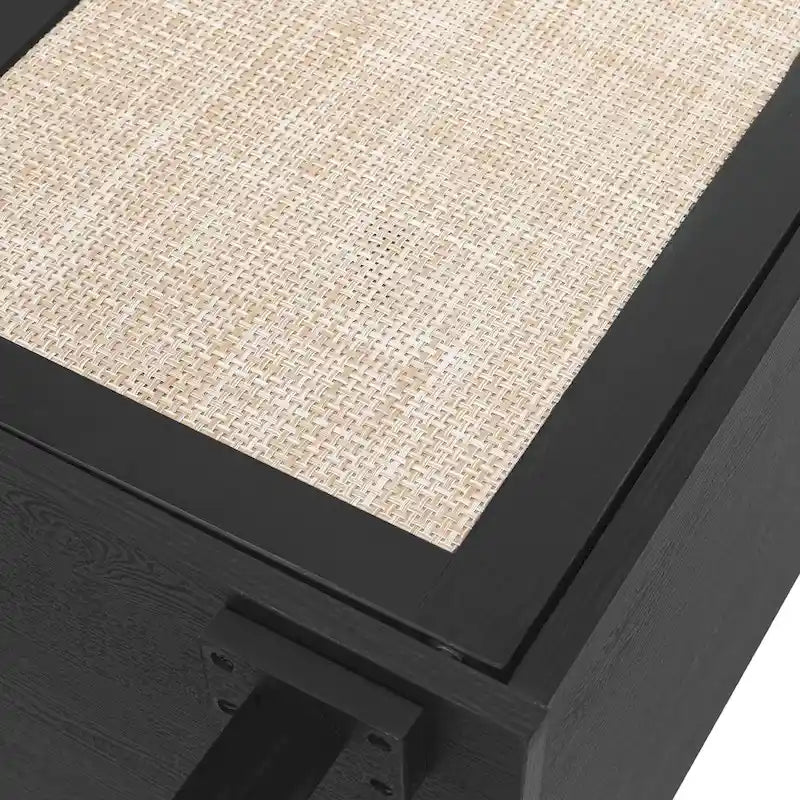 Rattan Storage Cabinet with Adjustable Laminates