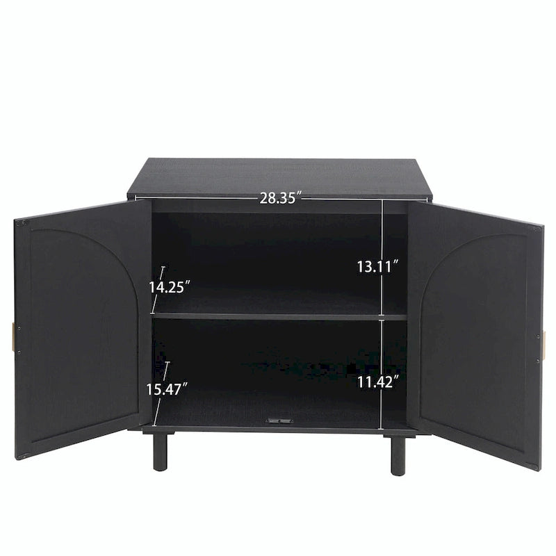 Rattan Storage Cabinet with Adjustable Laminates