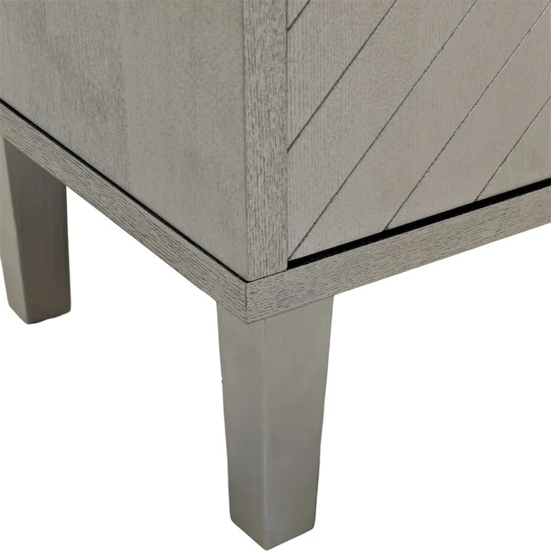 Stylish and Functional 4-Door Storage Cabinet with Pine Legs and MDF