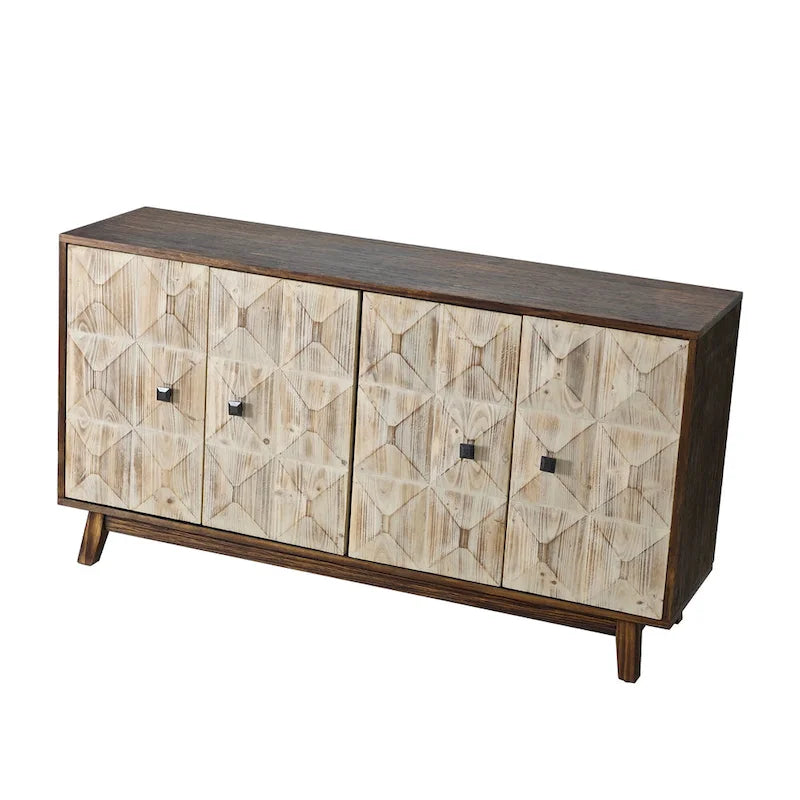 59.84 4 Doors Vintage Sideboard ,Freestanding Sideboard Storage Cabinet