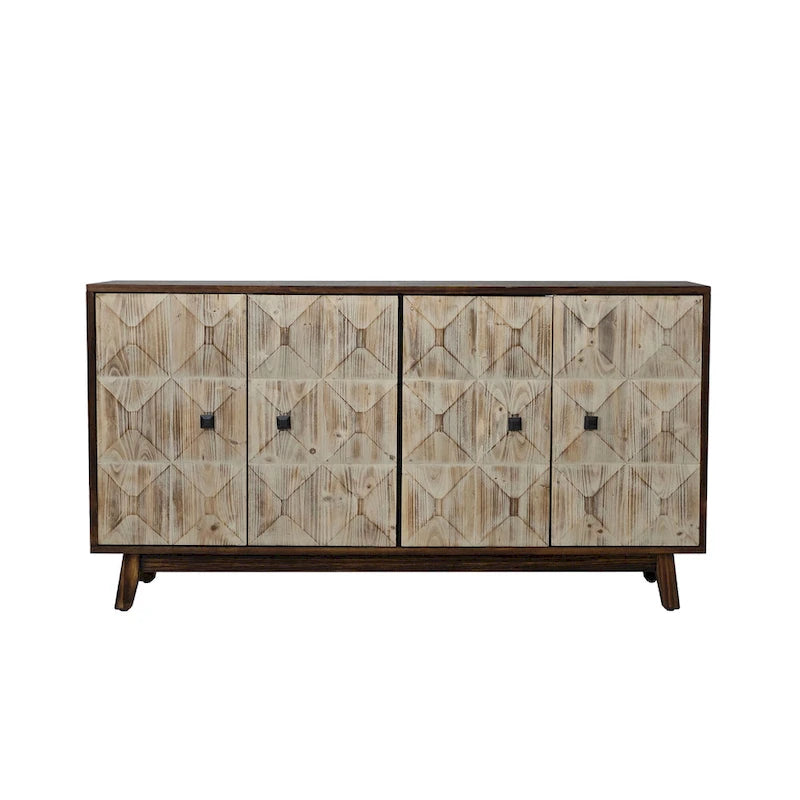 59.84 4 Doors Vintage Sideboard ,Freestanding Sideboard Storage Cabinet
