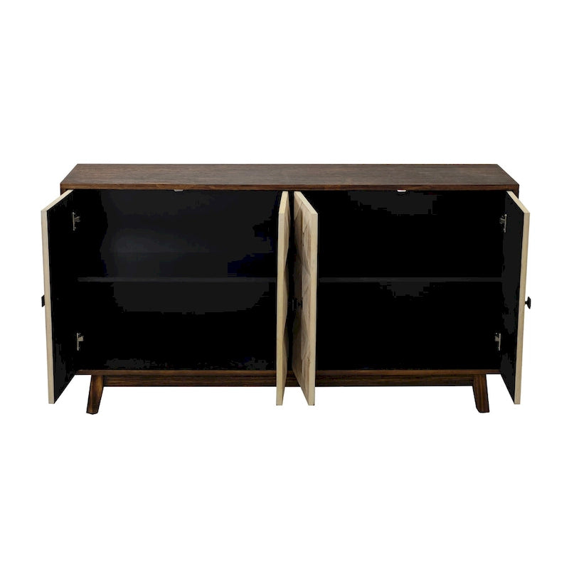 59.84 4 Doors Vintage Sideboard ,Freestanding Sideboard Storage Cabinet