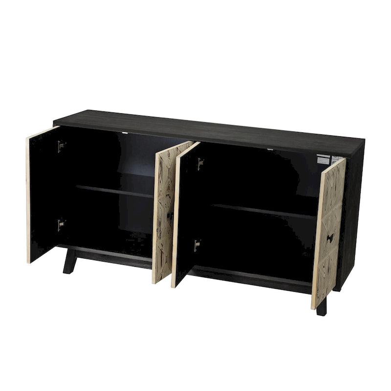 59.84 4 Doors Vintage Sideboard ,Freestanding Sideboard Storage Cabinet
