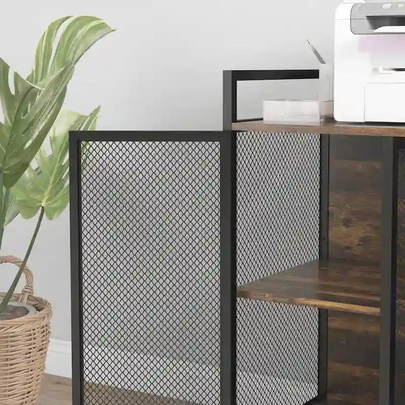 Vinsetto Printer Stand with Socket and USB Charging Ports for Home Office, Industrial Printer Table with Shredder, CPU Stand