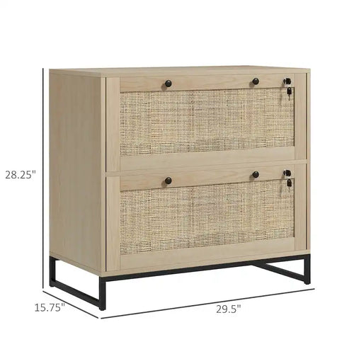 2-Drawer File Cabinet with Lock, Keys and Adjustable Hanging Bar
