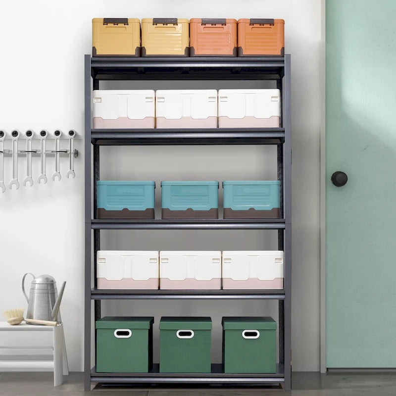 78H 5 Tier Metal Shelves for Storage Garage Shelving 2000LBS Heavy Duty Storage Shelves Adjustable Garage Shelf