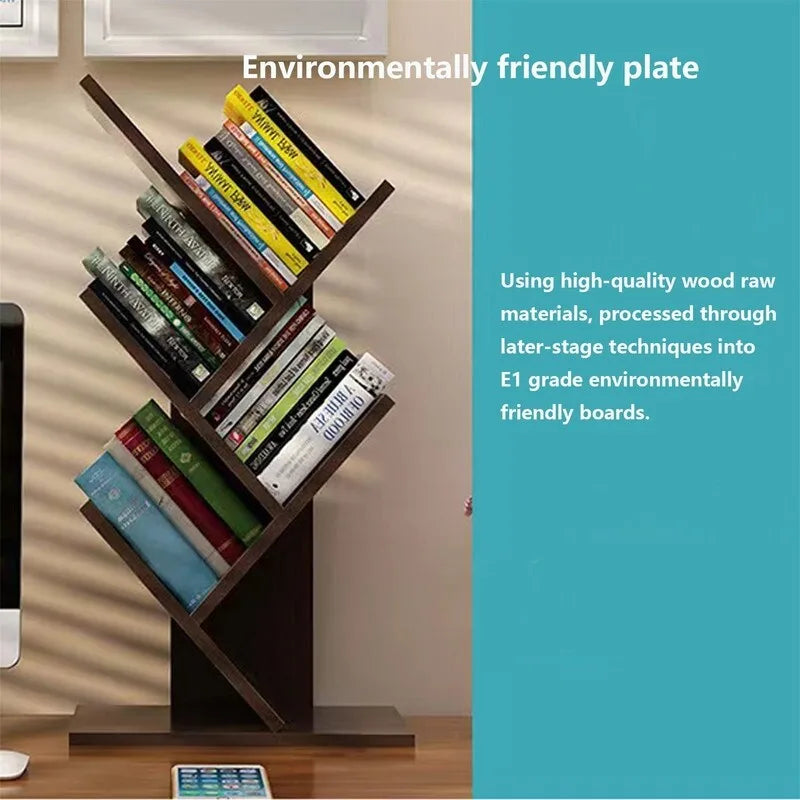 Wooden Book Tree Shelf