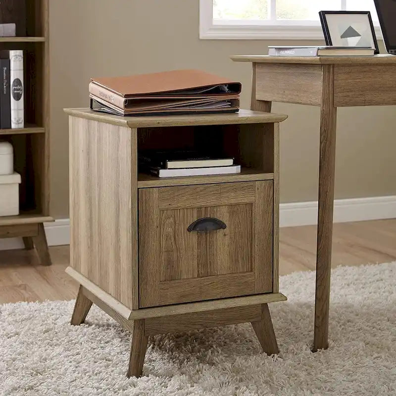 Caffoz Wooden Home Office File Cabinet with Fully Extended Drawer