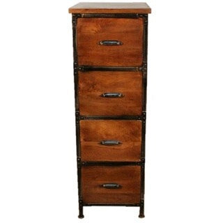 AA Warehousing Rustic Handmade Solid Wood 4-drawer Cabinet