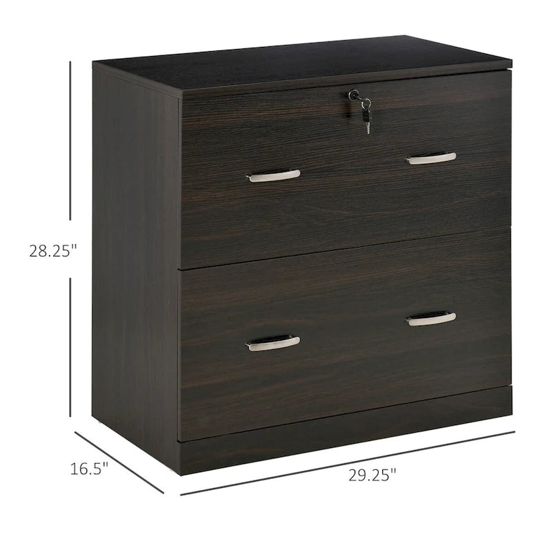 2-Drawer File Cabinet with Lock and Keys, Vertical Storage Filing Cabinet with Hanging Bar for Letter Size, Home Office