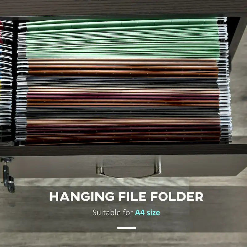 2-Drawer File Cabinet with Lock and Keys, Vertical Storage Filing Cabinet with Hanging Bar for Letter Size, Home Office