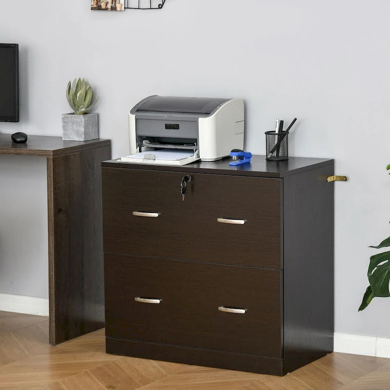 2-Drawer File Cabinet with Lock and Keys, Vertical Storage Filing Cabinet with Hanging Bar for Letter Size, Home Office