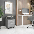 Rolling File Cabinet with Glass Top,High quality and durable, Grey